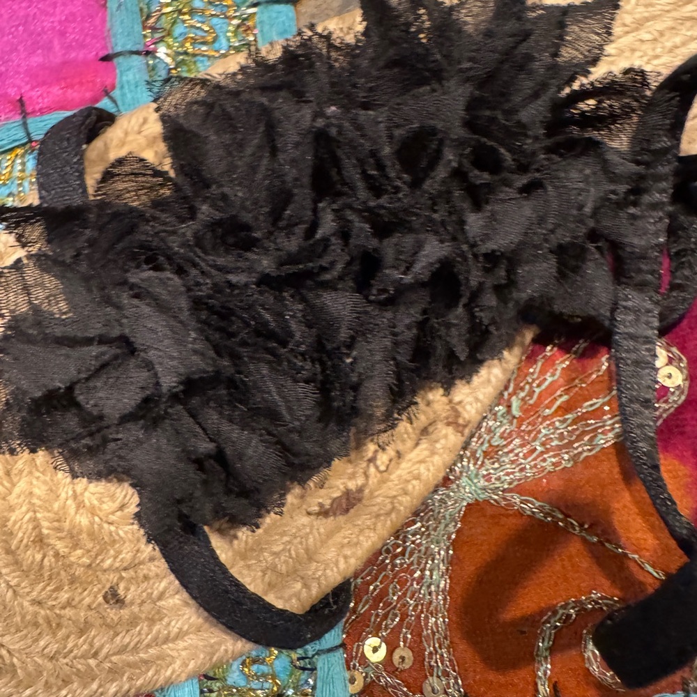 H&M Elegant Black Floral Espadrilles